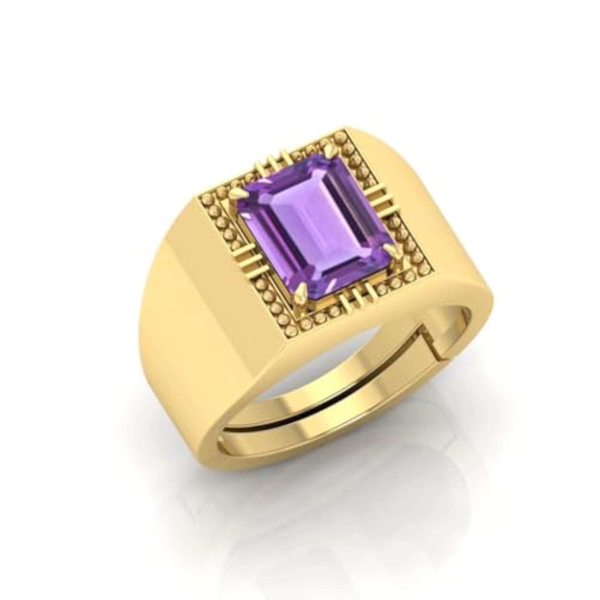 7.25 Ratti Katela Amethyst Adjustable Ring, Unisex
